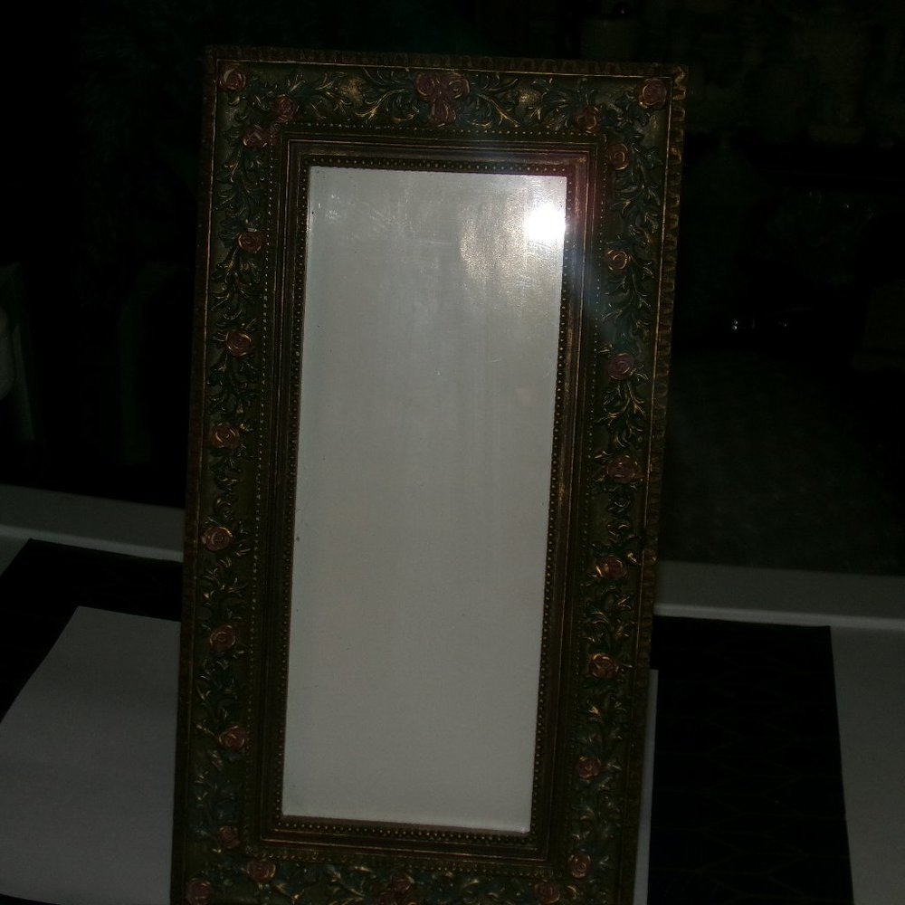 heavy frame with glass. wall or desk.